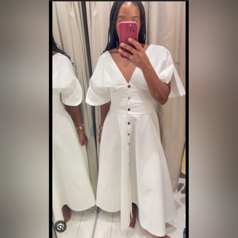 Zara ZW Collection Midi Button Dress - Picture 4 of 13